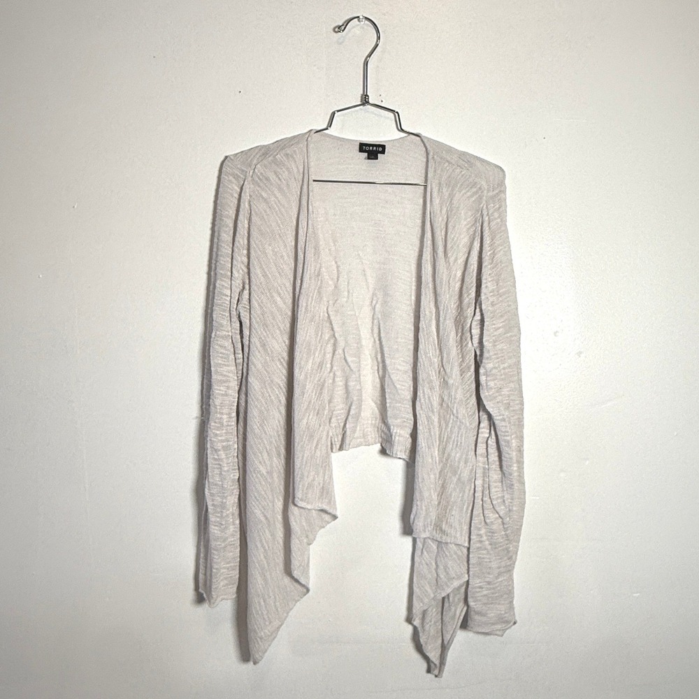 Torrid Cardigan Women  Draped Waterfall‎ Slub Knit Open Front XL